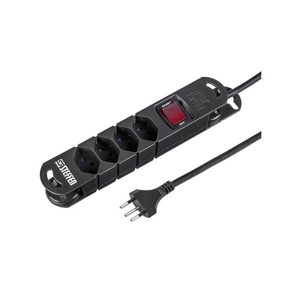 Multiprise 230V 4x T13 verticales avec interrupteur