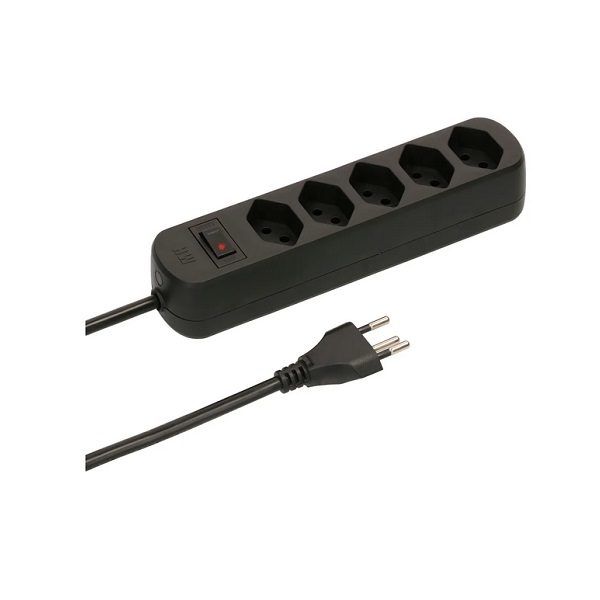 Multiprise 230V 5x T13 verticales avec interrupteur