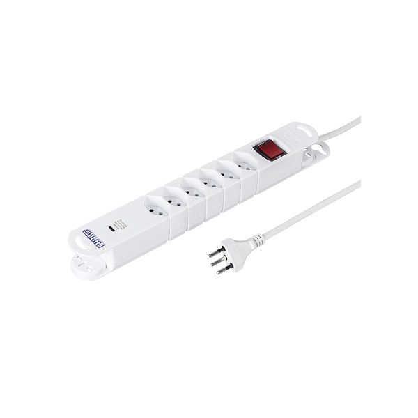 Multiprise 230V 6x T13 verticales avec interrupteur