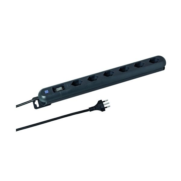 Multiprise 230V 6x T13 horizontales avec interrupteur